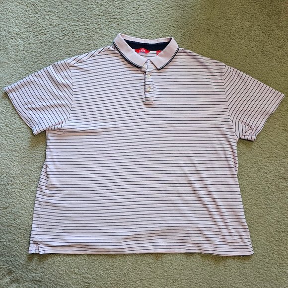 IZOD Men's Feeder Stripe Soft Touch Interlock Polo - Fairy Tale Pink XXL - Picture 1 of 1